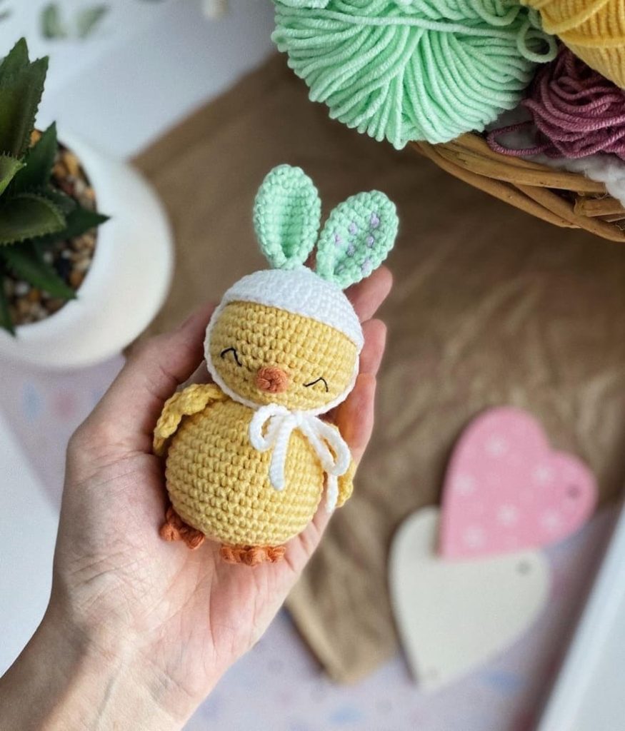 crochet easter chick with bunny ears 875x1024 1