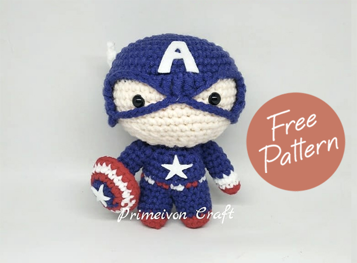 Amigurumi Captain America Free Pattern AllFree 070624 1