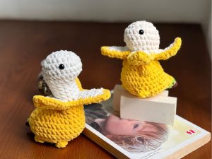 two Tyrannosaurus BANANASAURUS Crochet