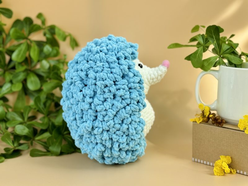 Hedgehog crochet on the table