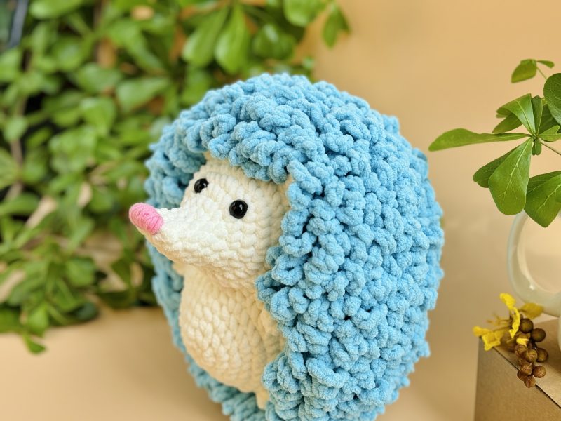 Top view of hedgehog crochet