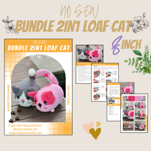 Bundle 2in1 Loaf Cat Crochet Pattern pdf