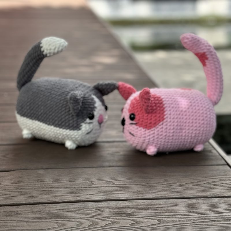 Top view of the two Loaf Cats Crochet