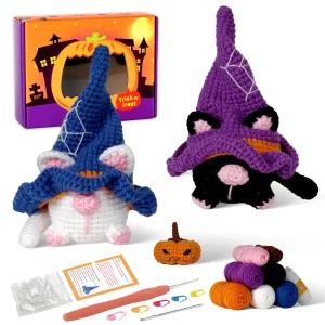 kf Sb2a5b182557f47e783ab4147c65f2436F New Crochet Kit Material Pack Doll Halloween Cat Knitting Christmas Thanksgiving Chicken Gift